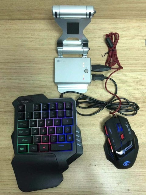 GameSir X1 BattleDock Converter Stand Docking for AoV,Mobile Legends, FPS Game with G30 Wired Gaming Keypad add HXSJ H100 Mouse