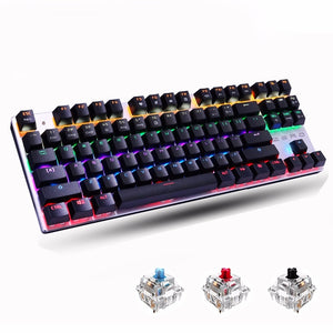 Metoo  Edition Mechanical Keyboard 87 keys Blue Switch Gaming Keyboards for Tablet Desktop  Russian sticker