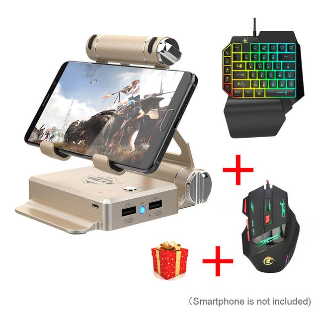 GameSir X1 BattleDock Converter Stand Docking for AoV,Mobile Legends, FPS Game with G30 Wired Gaming Keypad add HXSJ H100 Mouse