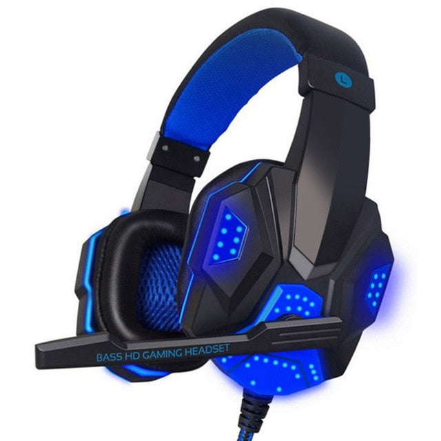 Gaming Headset with Mic and LED Light 3.5mm Wired Noise Isolation Volume Control