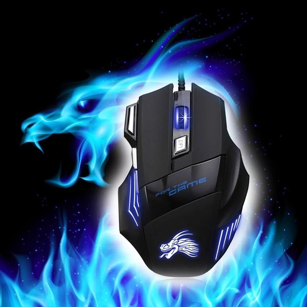 Professional USB Wired Gaming Computer Mouse 5500 DPI Optical LED Lighting  Mouse Gamer  for Computer Overwatch Pubg Dota 2