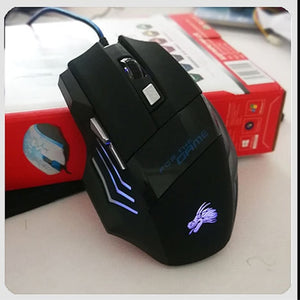 Professional USB Wired Gaming Computer Mouse 5500 DPI Optical LED Lighting  Mouse Gamer  for Computer Overwatch Pubg Dota 2