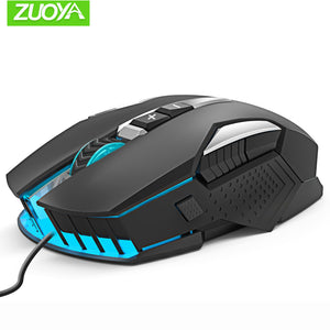 ZUOYA ratón dpi para videojuegos ajustable ratón con cable USB led óptico los ratones de ordenador para PC portátil juego jugador profesional