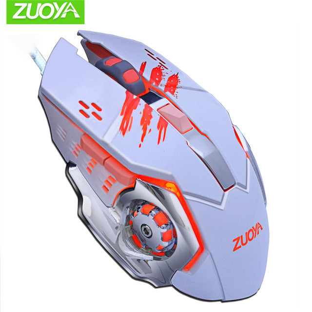 ZUOYA ratón dpi para videojuegos ajustable ratón con cable USB led óptico los ratones de ordenador para PC portátil juego jugador profesional