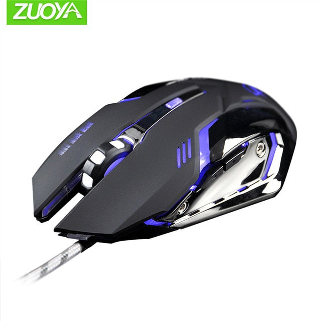 ZUOYA ratón dpi para videojuegos ajustable ratón con cable USB led óptico los ratones de ordenador para PC portátil juego jugador profesional