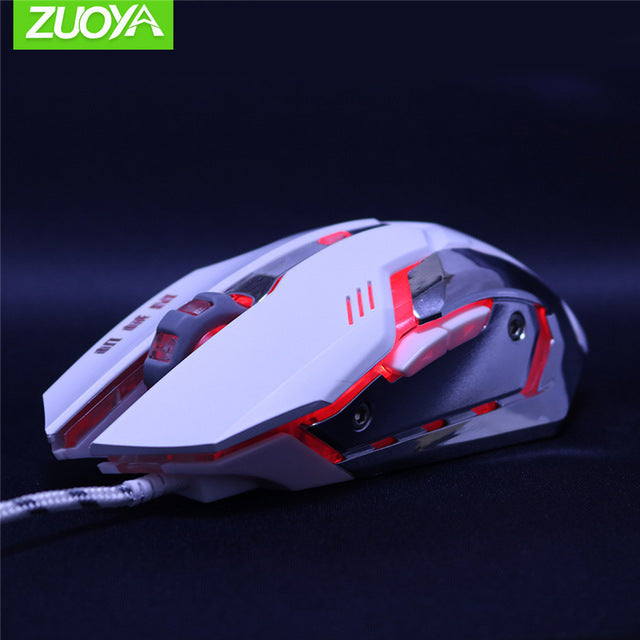 ZUOYA ratón dpi para videojuegos ajustable ratón con cable USB led óptico los ratones de ordenador para PC portátil juego jugador profesional